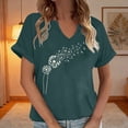 thumbnail image 2 of XIAOCHA Women's Floral Print T Shirt Short Sleeve V Neck Bohemian Relaxed Casual Top, 2 of 4