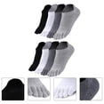 thumbnail image 3 of WORGEOUS 4 pares de calcetines cortos de cinco dedos para hombres Calcetines con punta dividida simples Calcetines de color liso, 3 of 9
