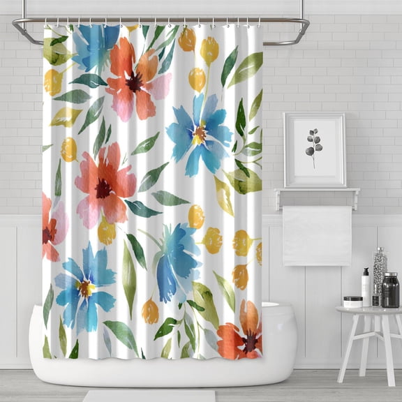 Waterproof Spring Farmhouse Garden Shower Curtain 72x72 Inch Boho Style Polyester Unique Shower Curtain for Bathroom Hotel Home Decor with 12 Plastic Hooks