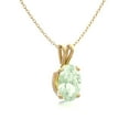 thumbnail image 3 of SuperJeweler 1/2 Carat Oval Shape Green Amethyst Necklace In 14K Yellow Gold Over Sterling Silver, 18 Inches For Women, 3 of 5