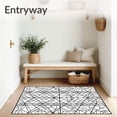 thumbnail image 3 of ODIKA 5'x7' Machine Washable Non-Slip Area Rug, Elegant Lattice Trellis Grid Network Symmetrical Arrangement High Traffic Rug with Pad, Black, 533894, 3 of 8