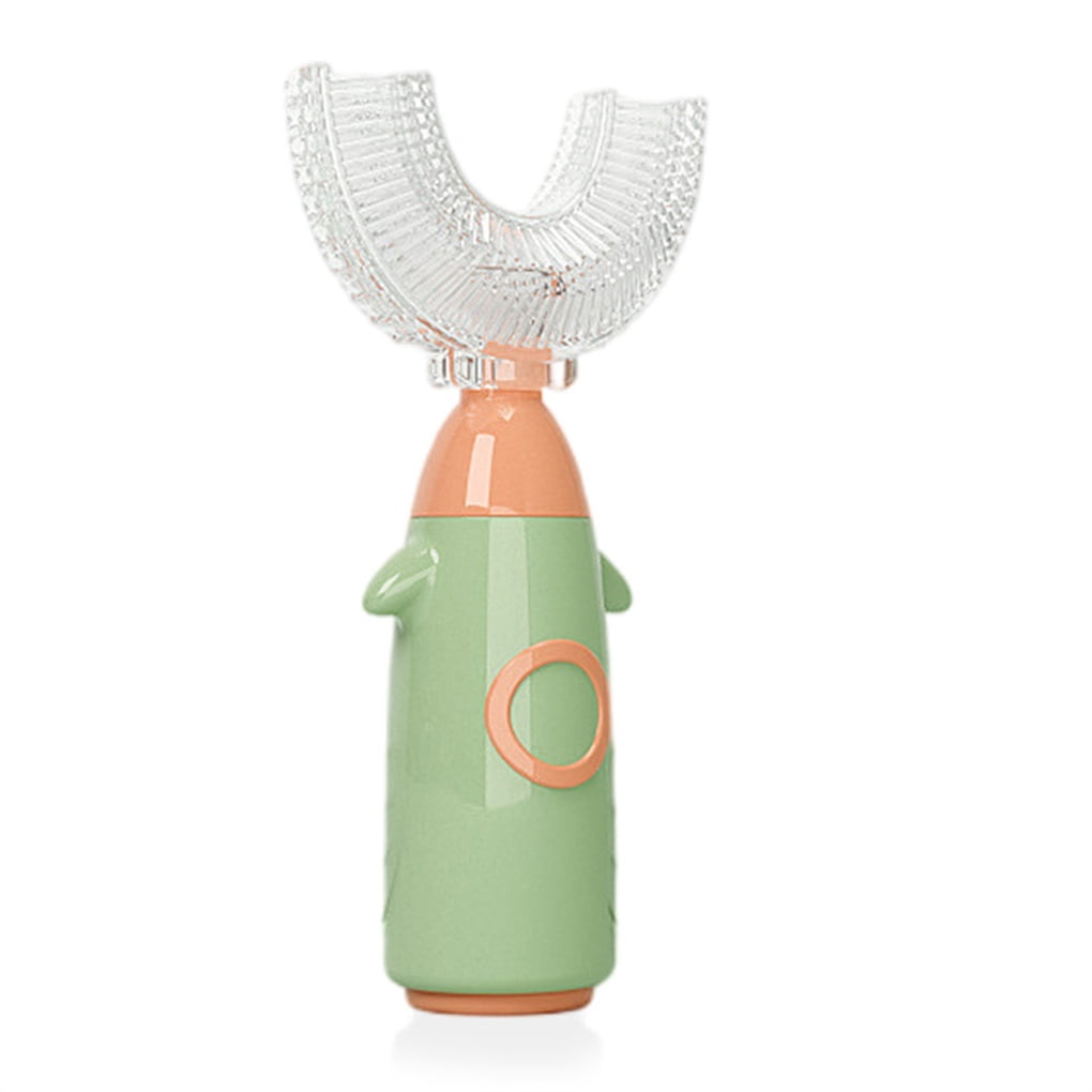 Jygee PP Toothbrush Portable U Shape Safe Cute Hand Type Colorful Manual Boys Girls Tooth Brush Indoor Home Toilet Teeth Cleaning Tool 1-8 Age Green