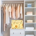 thumbnail image 6 of Foldable Fabric Storage Bin With Handle Collapsible Basket Box Storage With Lid Organizer Watercolor Yellow Daises, 6 of 7