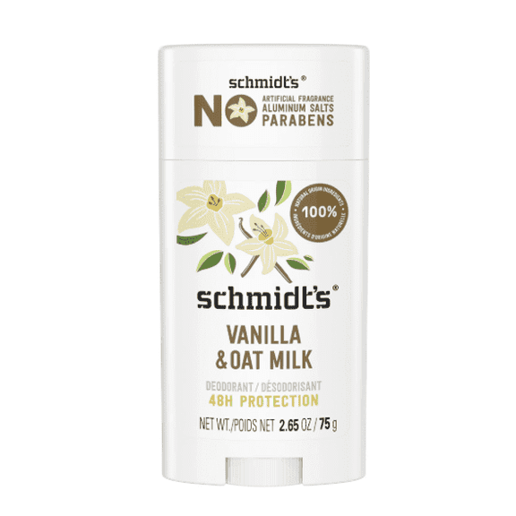 2X Schmidt's Women's and Men's Aluminum-Free Vegan Deodorant Vanilla & Oat Milk