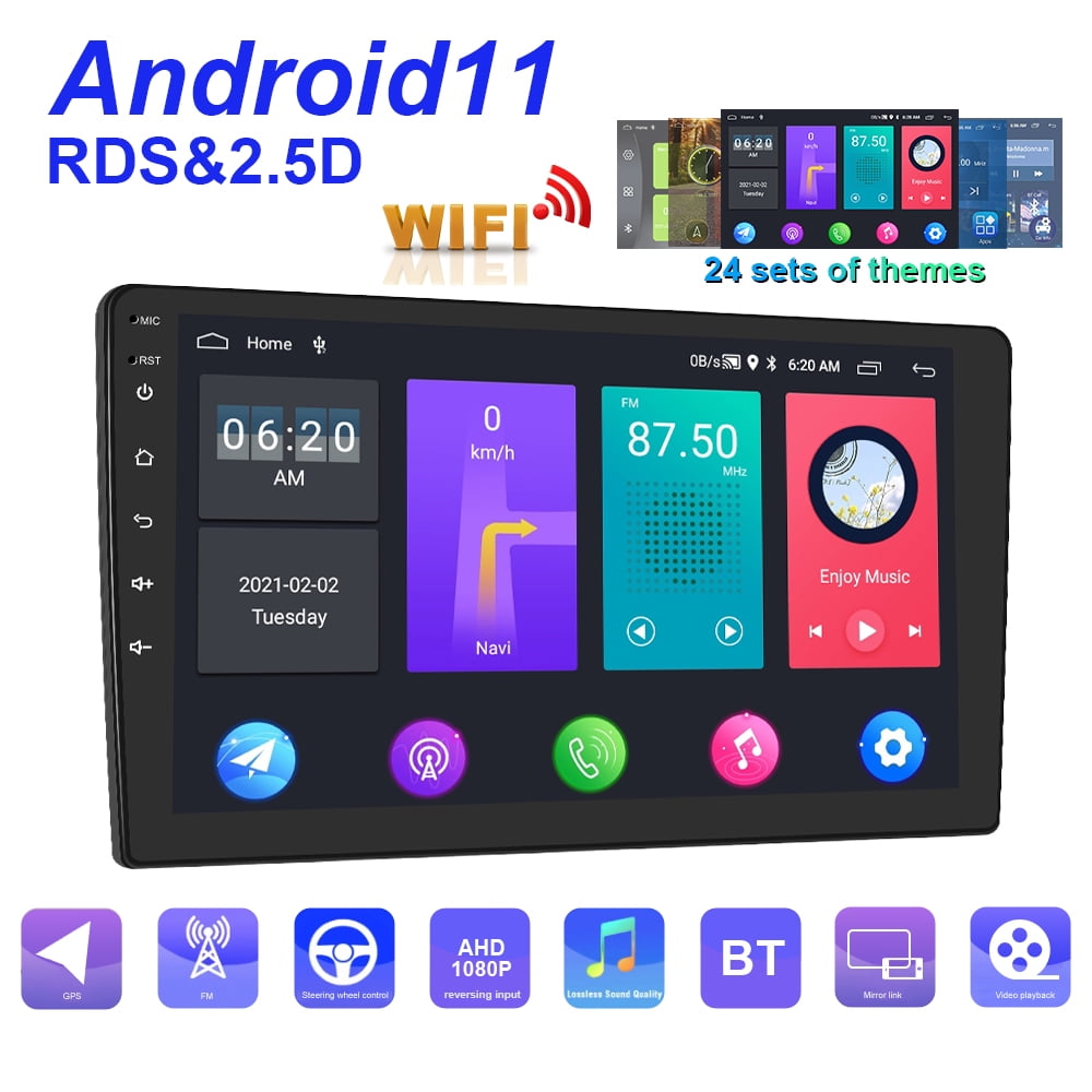 Podofo Double Din 9 Inch Car Stereo Android 11 Car Mp5 Player Touch