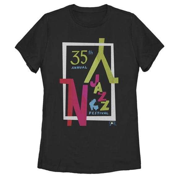 Women's Soul NY Jazz Festival Poster Graphic Tee Black Small