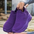 thumbnail image 6 of Domzle Womens Mens Slip on Walking Shoes Comfort Lightweight Casual Sneakers Non-Slip Breathable Work Shoes Mesh Sport Casual Fashion Running Sneakers Purple, 6 of 8