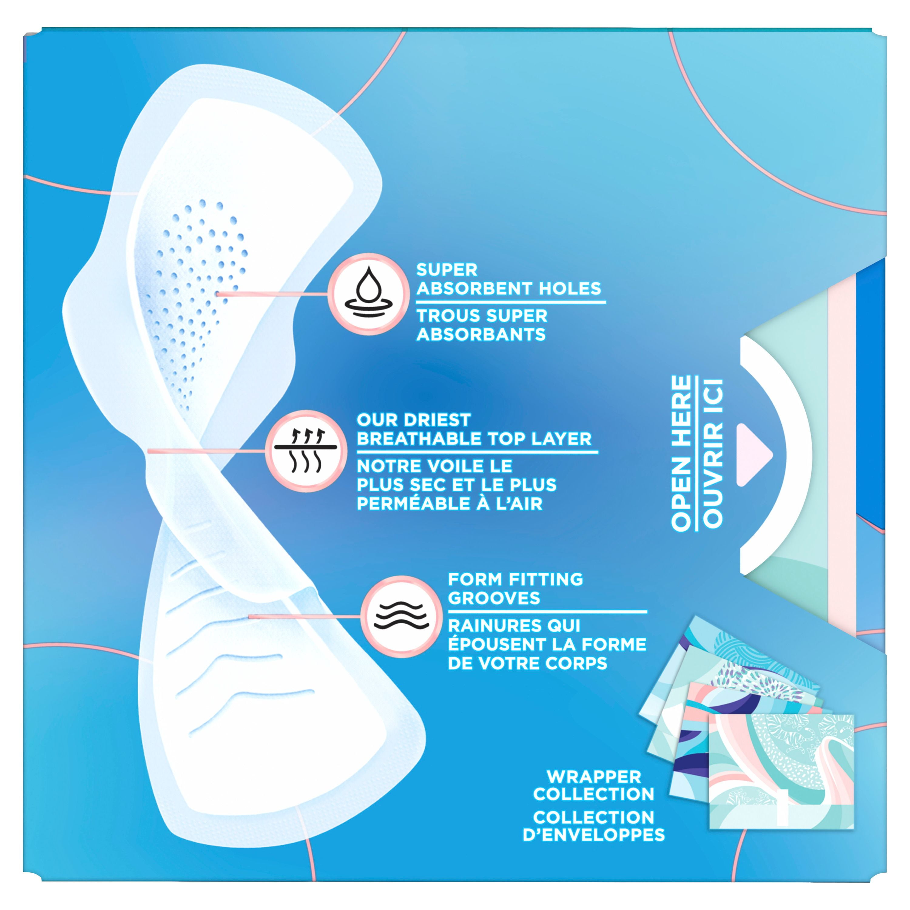 Always Infinity Feminine Pads for Women, Flexfoam Pads with Wings, Size 3, Extra Heavy Absorbency, Unscented