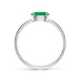 thumbnail image 2 of ANGARA Natural Oval Emerald Off-Centered Solitaire Ring With Diamonds in 925 Sterling Silver for Women (Size-7x5mm) | May Birthstone, Anniversary, Jewelry Gift for Women | Natural Emerald Ring, 2 of 10