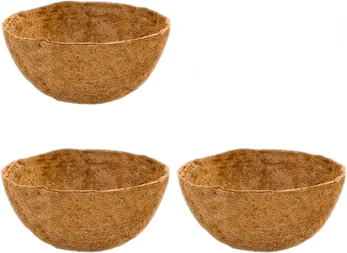 Pikadingnis 3 Packs Round Trough Coco Liners Natural Coconut Coir Fiber