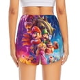 thumbnail image 2 of Lsque Mario Printed Women's Running Shorts with Liner Pockets,Elastic Quick Dry Workout Athletic Gym Yoga Shorts,Womens High Waist Shorts-Medium, 2 of 9