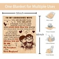 thumbnail image 2 of to My Wife Blanket with Pillow Cover Birthday Gift from Husband Wife Anniversary Romantic Gifts Throw Blanket, 2 of 5