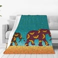 thumbnail image 4 of Cauagu Elephants Pattern Flannel Bed Blankets,Fleece Blanket Comfortable Air Conditioning Blanket for Sofa Bed Travel Couch & Living Room -60"x50", 4 of 8