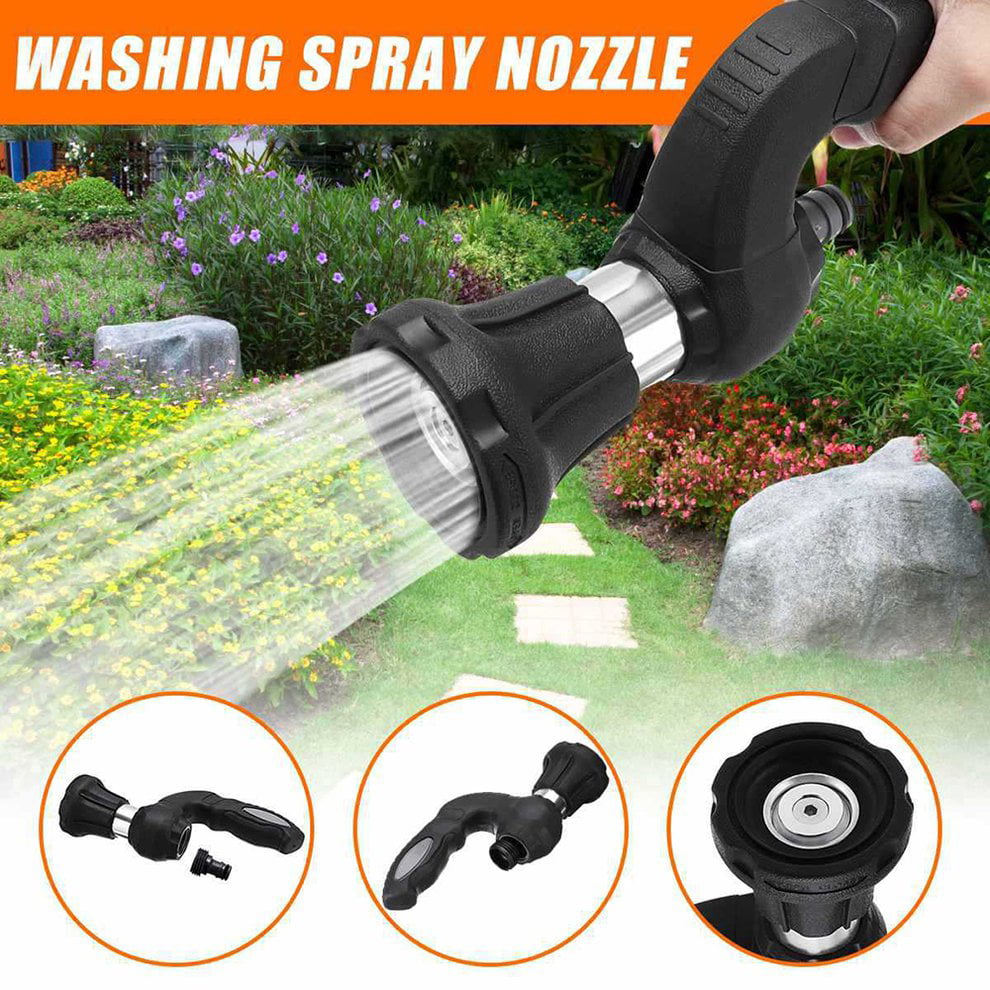 YUIO Mighty Power Hose Blaster Fireman Nozzle Lawn Super Powerful Home Original Car Wash by Bulbhead Wash Water Your Lawn Black