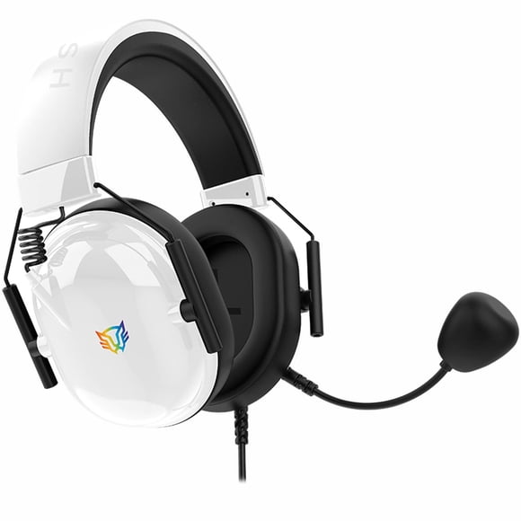 Audifonos Diadema Gamer BALAM RUSH AVIATOR LEVEL HA757 Microfono 3.5 + USB RGB Blanco BR-941174