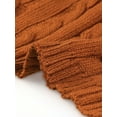 thumbnail image 5 of INSPIRE CHIC Women's Fall Winter Wrap V Neck Long Sleeve Ribbed Knit Crop Sweater Tops M Brown, 5 of 6