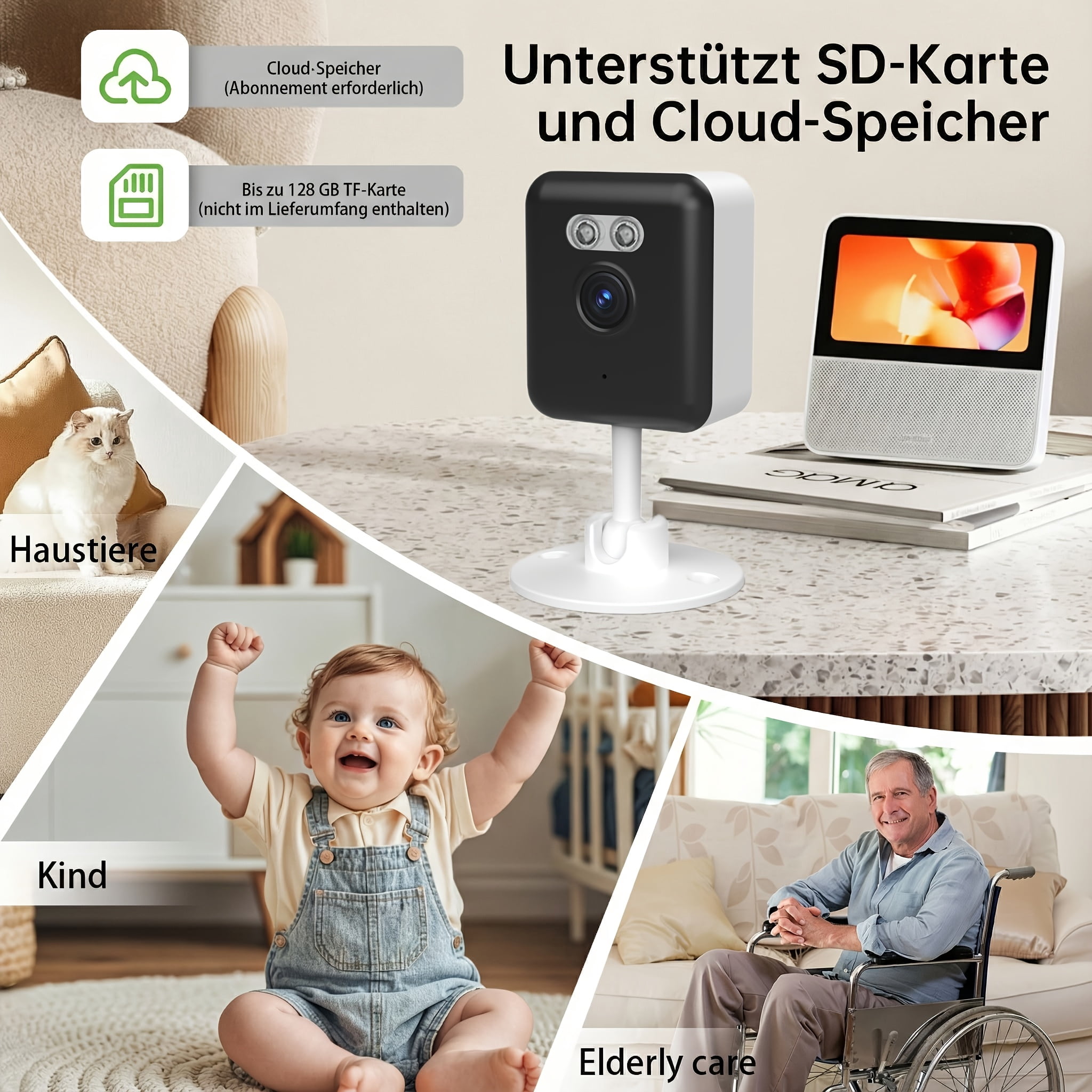 Smart Security Camera 2K HD, 5G/2.4GHz WiFi Indoor Camera with Two-Way Audio, AI Human Detection, Auto Tracking, Alarm for Baby, Pet & Elderly Monitor
