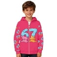 thumbnail image 5 of MEZZALL Boys Cartoon Number 67 Print Hooded Zip Up Jacket Long Sleeve Athletic Sweatshirt Outerwear Kids Leisure Tops Coats, 5 of 6