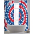 thumbnail image 5 of Blue Red Tie-dye Sheer Curtains 108 Inch Length 2 Panels Set Window Treatments, Vintage American Stars Abstract Art Rod Pocket Semi Curtains for Living Room/Bedroom/Kitchen Décor, 104"W x 108"L, 5 of 7