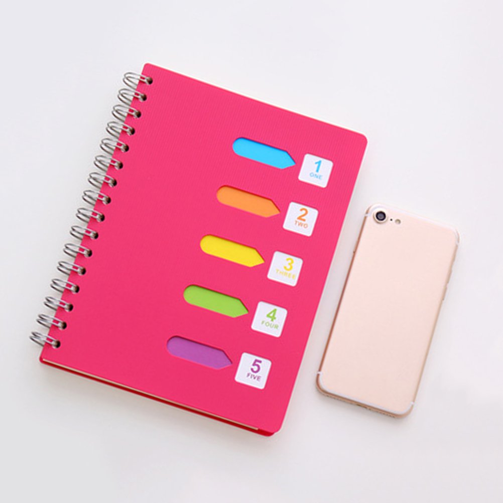 ibasenice Students Notebook Side Spiral Thick Paper Multi Color Diary Journal for Daily Use