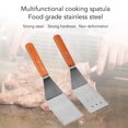 thumbnail image 3 of Espátula Turner Grill Espátula plana de acero inoxidable Agarre cómodo Mango de madera Resistente al calor Fácil de limpiar Accesorios de cocina duraderos para parrilla de barbacoa Espátula biselada, 3 of 8