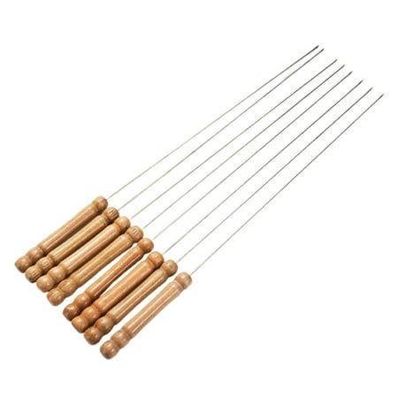 

HOMEMAXS 24pcs Barbecue Sticks BBQ Stainless Steel Barbecue Skewer with BBQ Needle Handle Heat Resistant Handle for Home Party