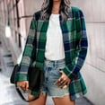 thumbnail image 2 of Pntutb Coats for Women,Womens Plaid Casual Long Sleeve Loose Lapel Cardigan Jacket Coat with Pocket, 2 of 6