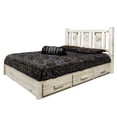 thumbnail image 6 of Homestead Collection Platform Bed w/ Storage, California King w/ Laser Engraved Wolf Design, Ready to Finish, 6 of 7