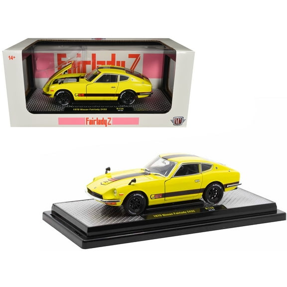 1970 Nissan Fairlady Z 432 RHD (Right Hand Drive) #3 Yellow with Black Stripes Limited Ed 1/24 Die Cast Model Car by M2 Machines