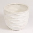 thumbnail image 4 of LuxenHome 11.6-Inch H White MgO Waves Design Round Planter, 4 of 7
