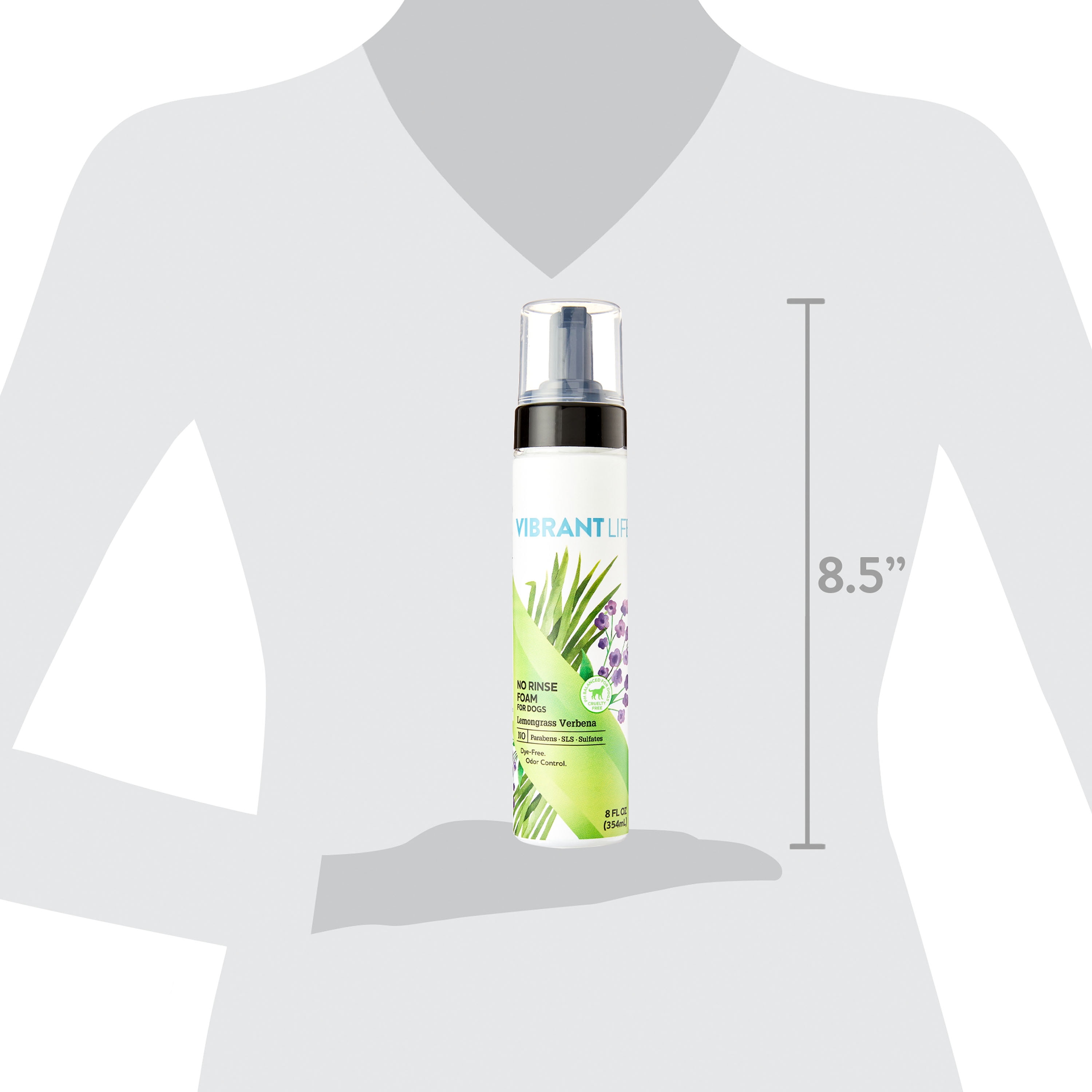 Vibrant Life Waterless Foaming Dog Shampoo with Lemongrass Verbena