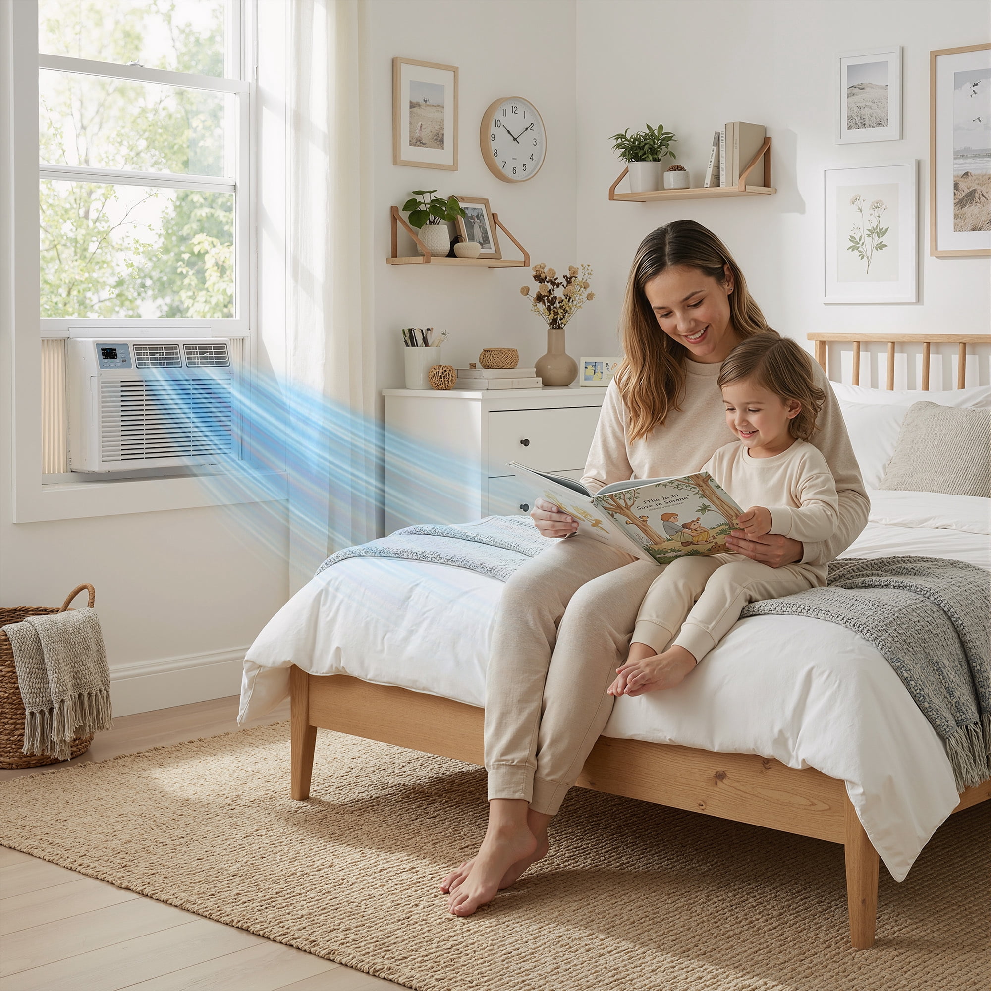 SIMZLIFE 10,000 BTU Window Air Conditioner With APP, Cools Up To 450 Sq Ft, 4 Cooling Modes, Remote Control, White