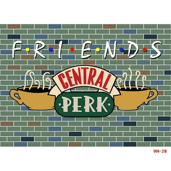 Frids Party Ctral Perk Brick Wall Photography Backdrops Props Retro Sofa Childr Birthday Theme Studio Background QZ-2