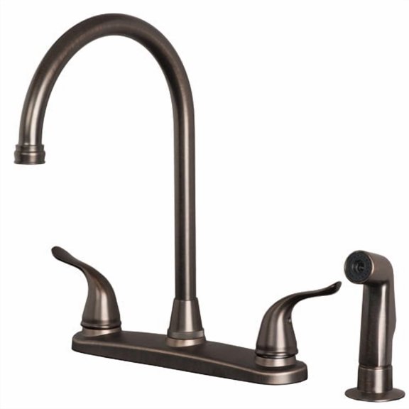 builders shoppe double handle kitchen faucet with side spray
