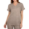 thumbnail image 3 of Scrub Tops for Woman - Soft Stretch, V-Neck Top Scrubs with Pockets, Easy Care for Women Khaki 2XL, 3 of 4