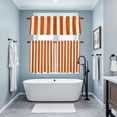 thumbnail image 3 of Burnt Orange Striped Kitchen Curtains Sets for Windows 24 Inch Length, Thanksgiving Orange White Stripes Rod Pocket Window Treatments Tier Curtains and Valances Set for Bedroom/Bathroom, 3 of 8