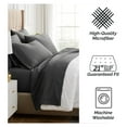 thumbnail image 6 of 6-Piece Extra Deep Pocket Queen Sheets Set, Ultra-Soft Microfiber Bed Sheets with 21" Deep Fitted Sheet, Oversize Flat Sheet, 4 Pillowcases, Slate, 6 of 9