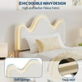 thumbnail image 3 of Cama tapizada con cabecera en forma de flor y luz LED – Almacenaje con cajones – Estructura de madera robusta – Diseño Bouclé – Fácil montaje – Tamaño Twin, color blanco, 3 of 8