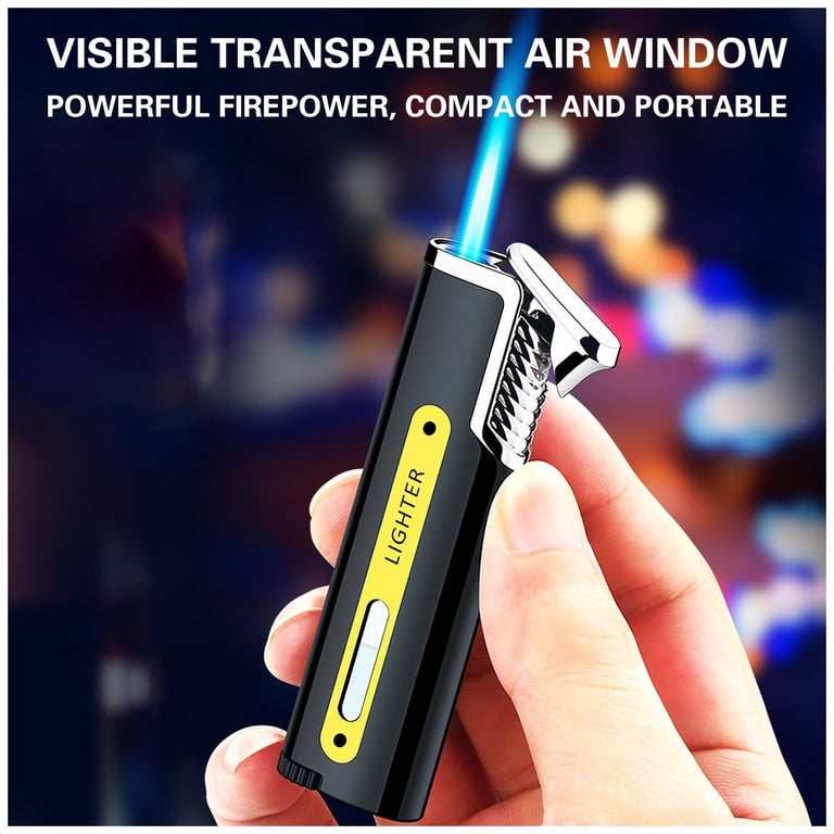 2025 Clearance Under 5 Dollars, Long Lighter Metal Torch Lighters Mini Thin  Butane Lighter Windproof Blue Flame Cigarettes Lighter Men's Gifts