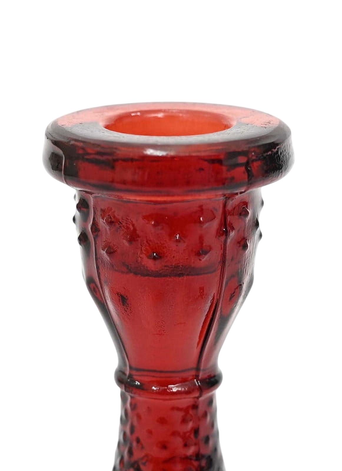 Small Red Glass Christmas Taper Candle Holder, 6.5", by Holiday Time