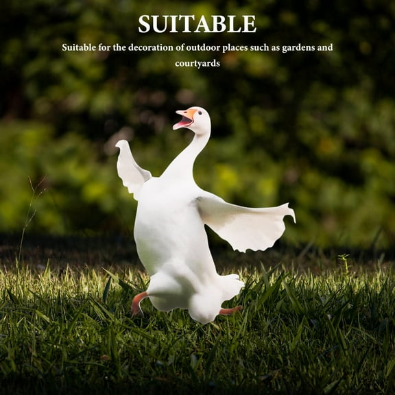 Hemoton Goose Yards Art Acrylic Decorative Garden Stakes Goose Sculpture Animal Lawn Ornament For Patio Lawns Backyard Garden Decor