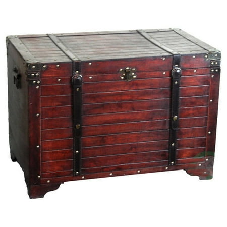 Vintiquewise(TM) Old Fashioned Wooden Storage Treasure Trunk