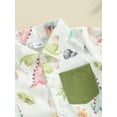 thumbnail image 6 of CIYCuIT Toddler Baby Boys Summer Clothes Short Sleeve Dinosaur Print Button Shirt + Elastic Waist Shorts 2Pcs Outfits Infant Casual Cute Shorts Sets  6M 9M 12M 18M 24M 3T, 6 of 9