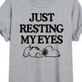 thumbnail image 3 of Peanuts - Resting My Eyes Snoopy - Women's Oversized T-Shirt, 3 of 6