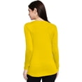 thumbnail image 4 of eloria Women's T-Shirt Round Neck Solid Color Plain Full Sleeve T-Shirt Color: Yellow | Size: S, 4 of 7