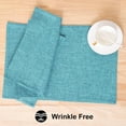 thumbnail image 5 of decorUhome Placemats Set of 4 - Cotton Linen Blend Washable Heat Resistant Dining Table Mats, Light Blue, 13" x 19", 5 of 8