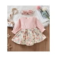 thumbnail image 4 of Qiylii Baby Girl Floal Romper Suits, Long Sleeve Playsuit + Headband,0-18M, 4 of 9