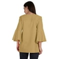 thumbnail image 3 of Moomaya Bell Sleeve Cotton Tunic For Womens V-neck Plain Summer Schiffli Top, 3 of 8