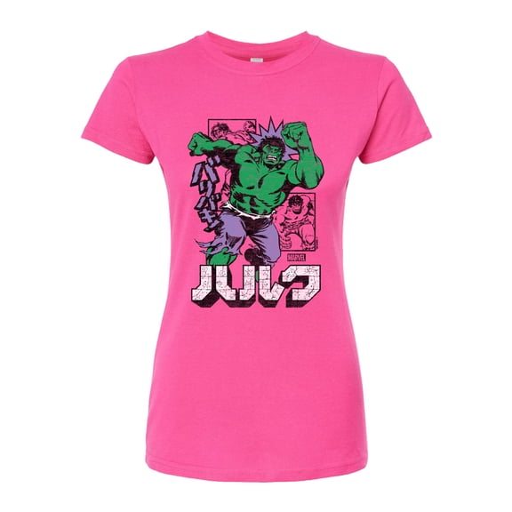 Marvel Hulk - Katakana - Juniors Fitted Graphic T-Shirt