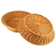 thumbnail image 3 of ZEONHAK 4 Pack 12 Inch Round Wicker Bread Basket, Brown Imitation Rattan Woven Basket, Round Wicker Serving Basket for Vegetables, Fruits, Snacks, 3 of 6